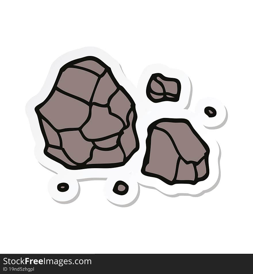 sticker of a cartoon rocks