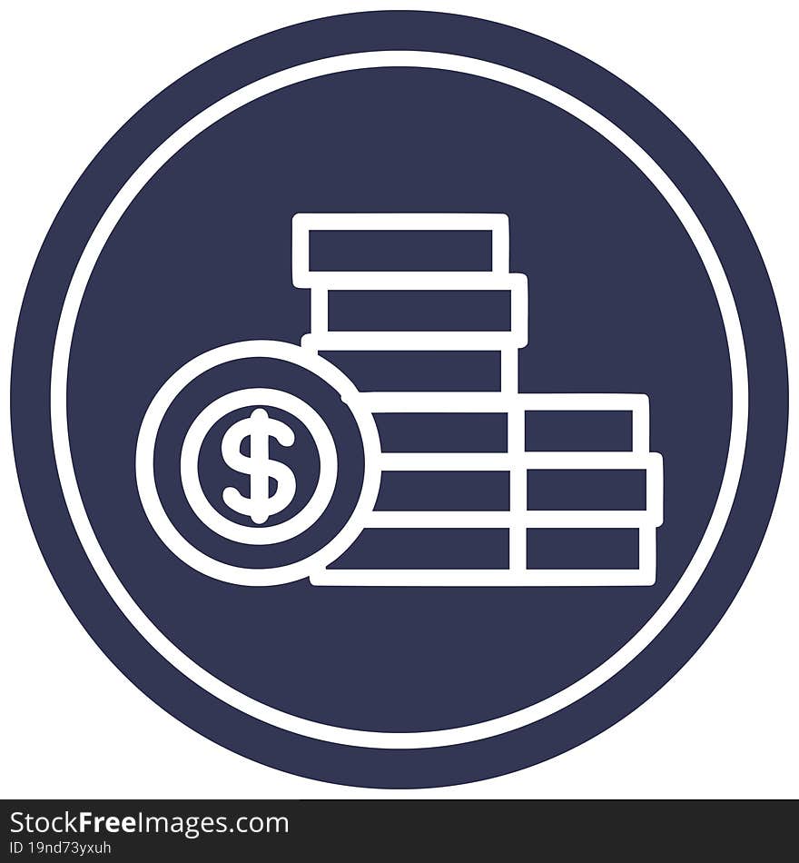 stacked money circular icon symbol