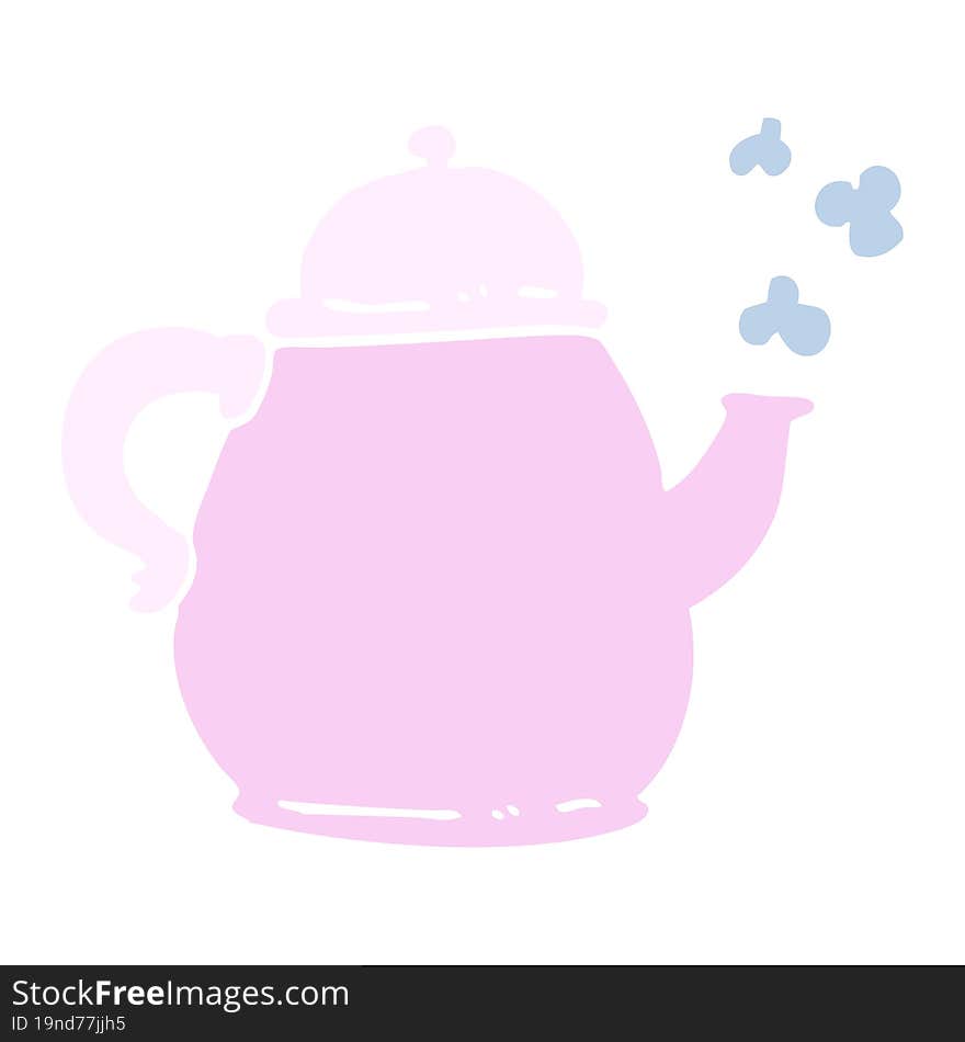 flat color illustration cartoon tea po