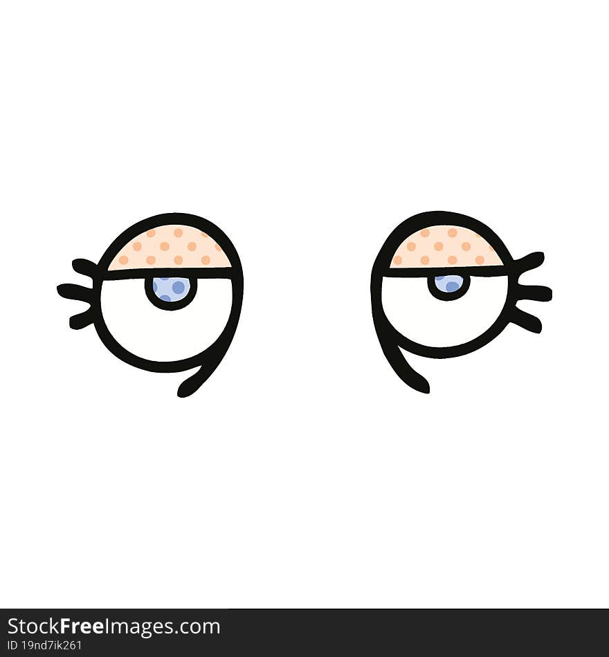 comic book style cartoon tired eyes