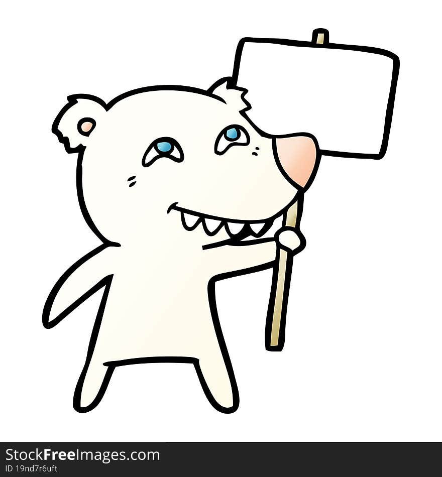 cartoon polar bear showing teeth. cartoon polar bear showing teeth