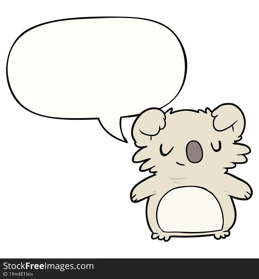 Cute Cartoon Koala And Speech Bubble