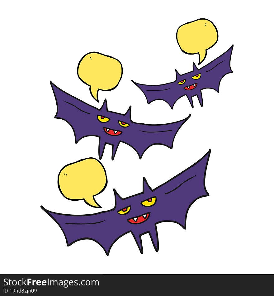 speech bubble cartoon halloween bat