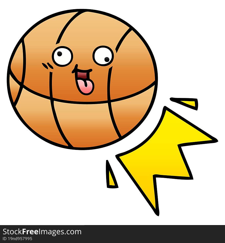 gradient shaded cartoon of a basketball