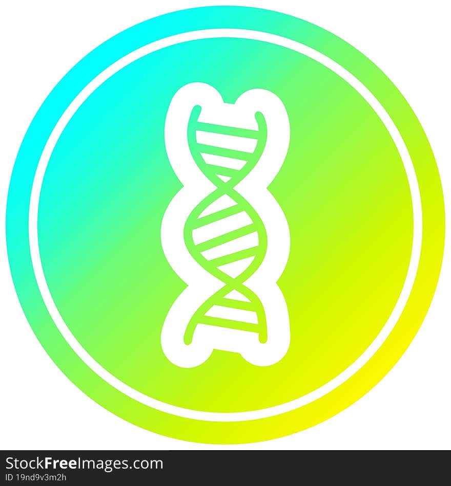 DNA chain circular in cold gradient spectrum