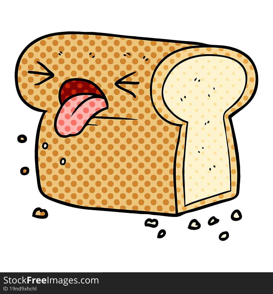 cartoon disgusted loaf of bread. cartoon disgusted loaf of bread