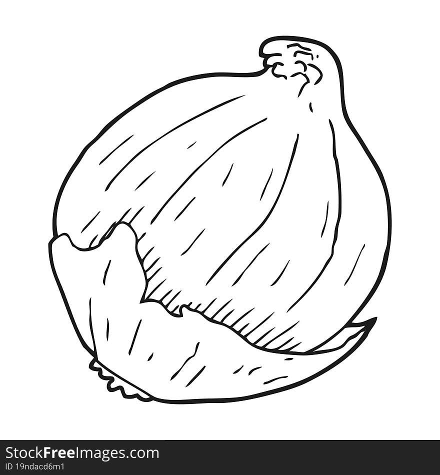 black and white cartoon onion