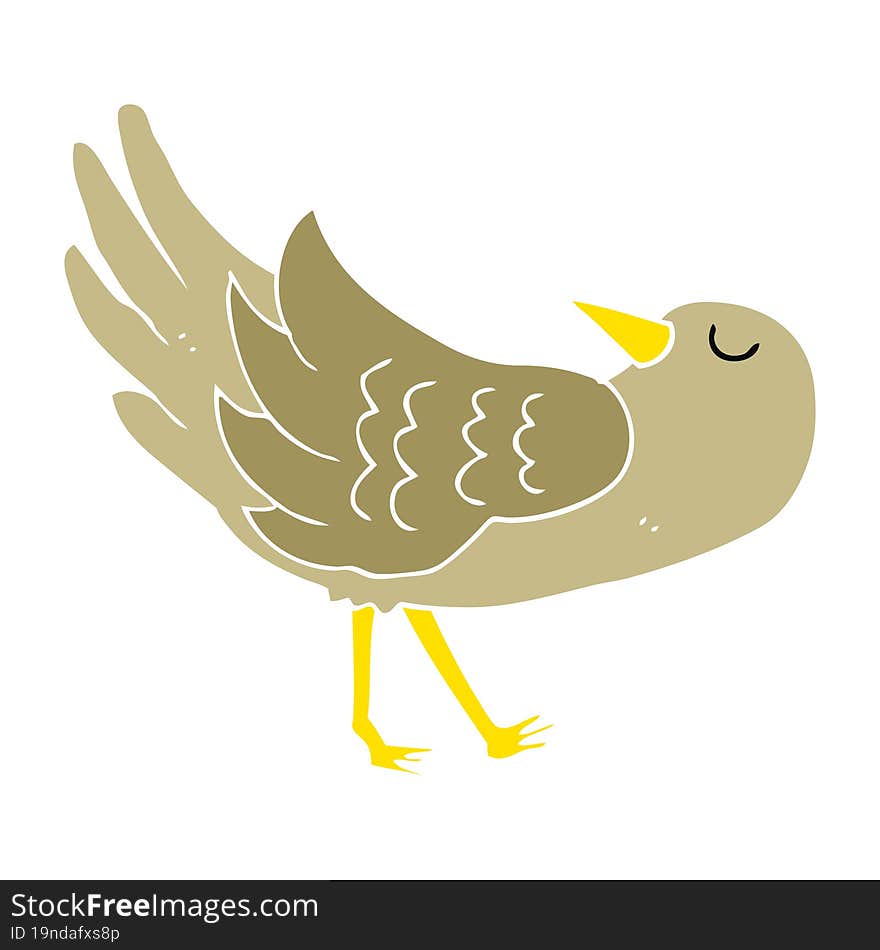 flat color illustration of bird. flat color illustration of bird