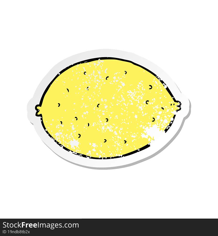 Distressed Sticker Of A Cartoon Lemon