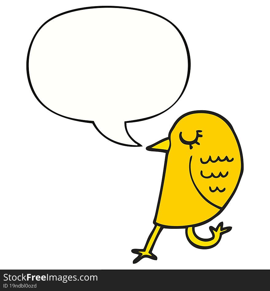 cartoon bird and speech bubble