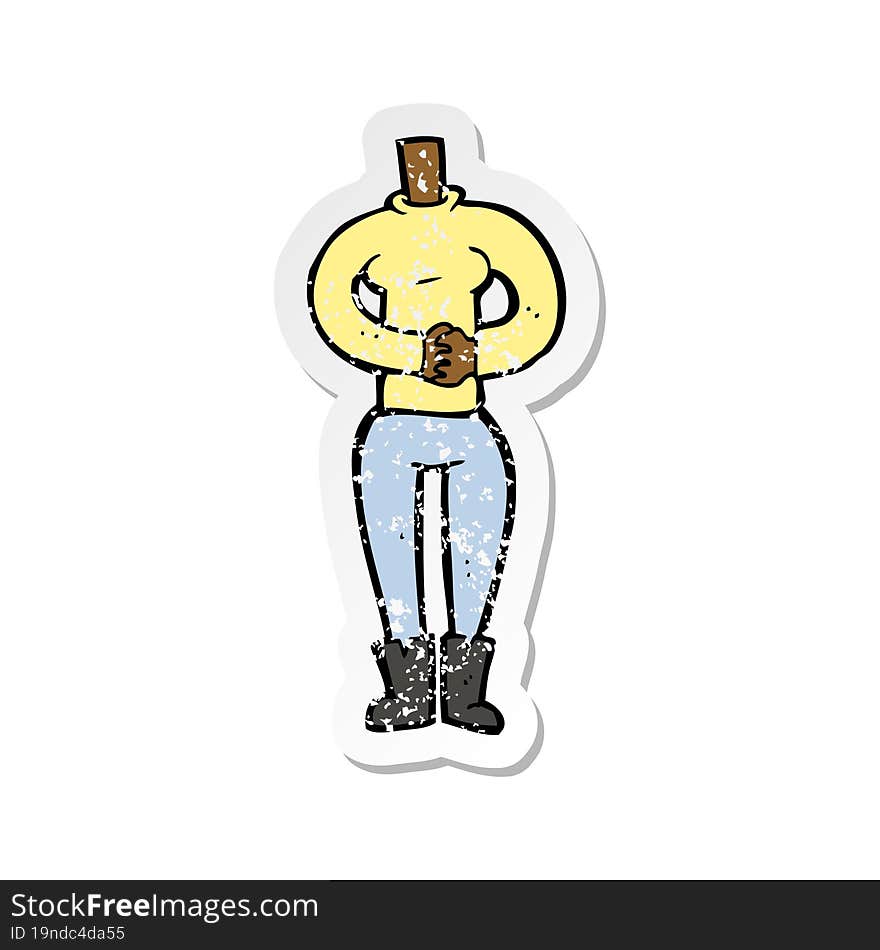 retro distressed sticker of a cartoon female body