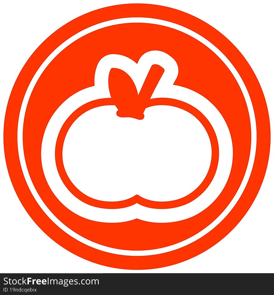 organic apple circular icon