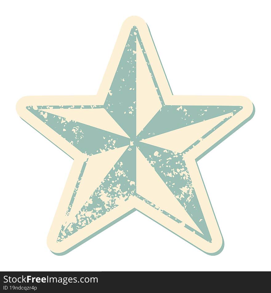 iconic distressed sticker tattoo style image of a star. iconic distressed sticker tattoo style image of a star