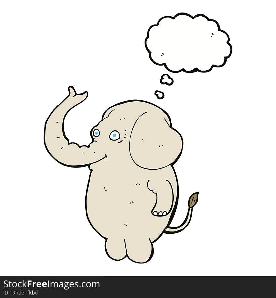 Cartoon Funny Elephant With Thought Bubble