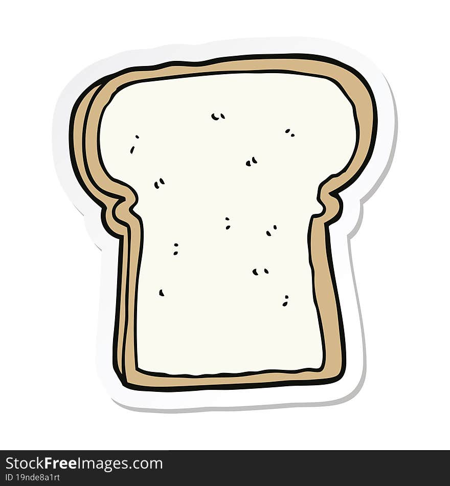 sticker of a cartoon slice of bread