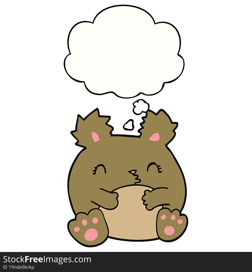 cartoon bear with thought bubble. cartoon bear with thought bubble