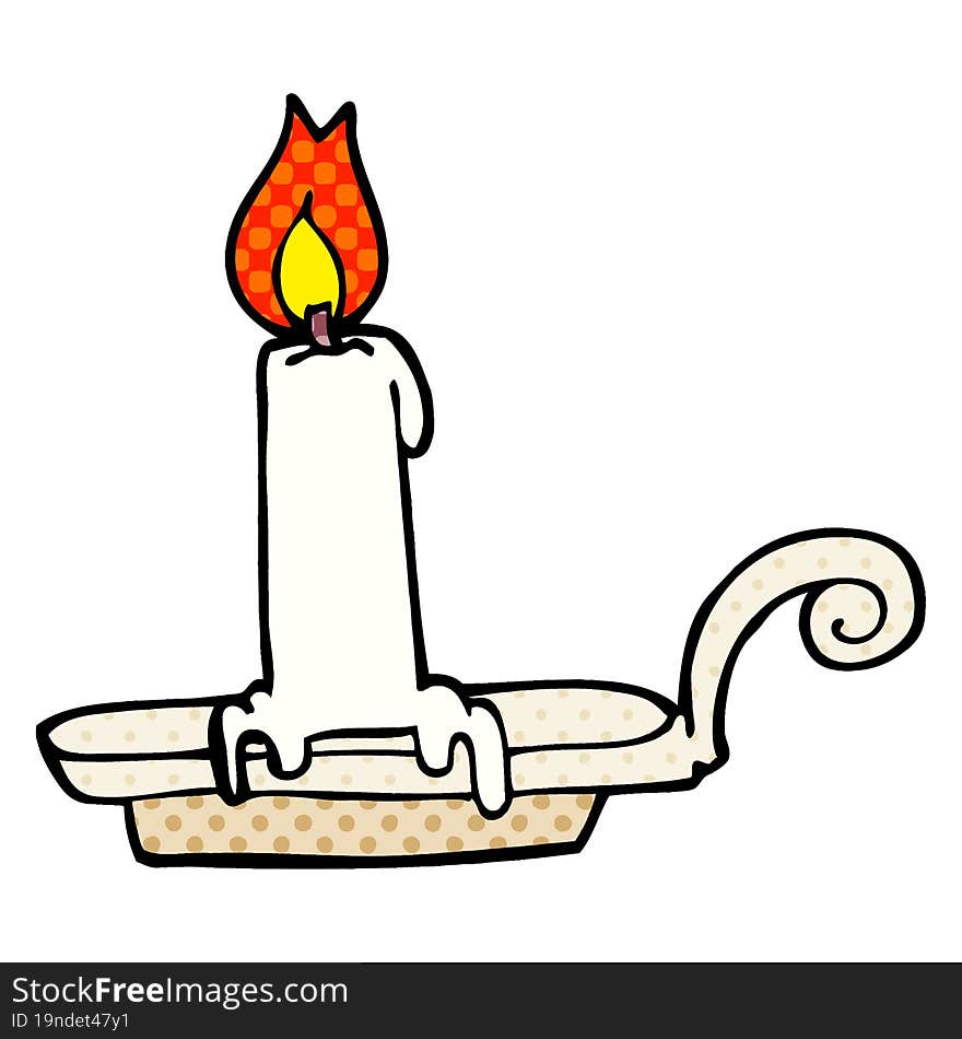 cartoon doodle burning candle