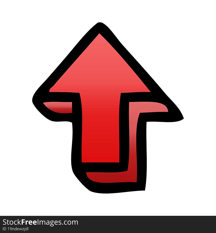 gradient shaded cartoon pointing arrow