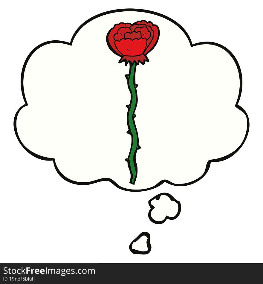 cartoon flower with thought bubble. cartoon flower with thought bubble