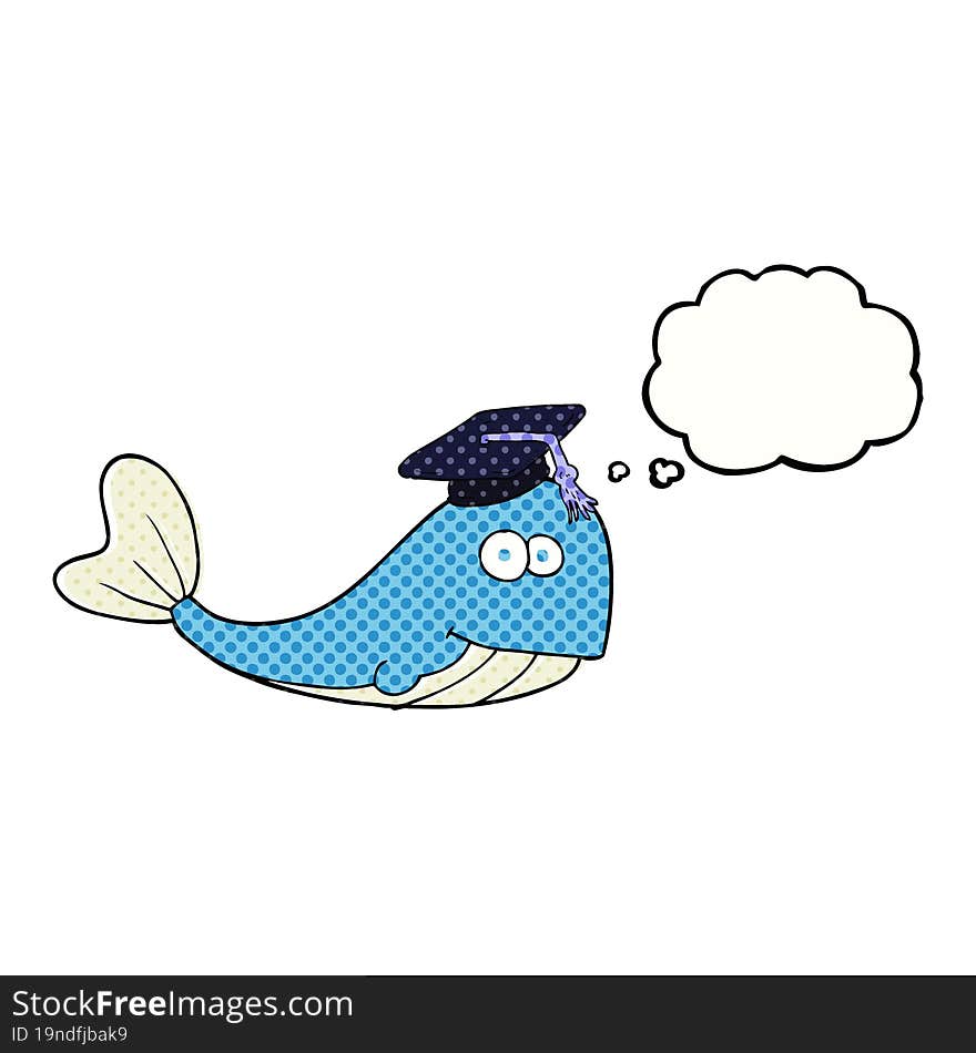 Thought Bubble Cartoon Whale Graduate