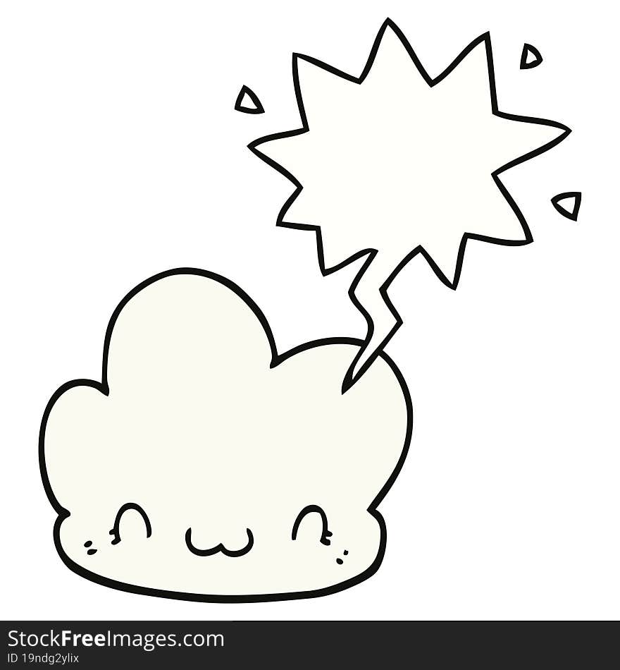 cartoon cloud and speech bubble