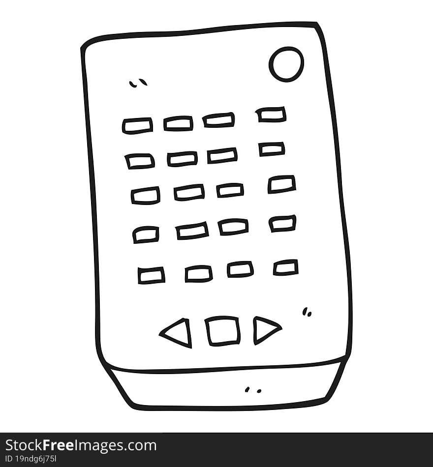 black and white cartoon remote control