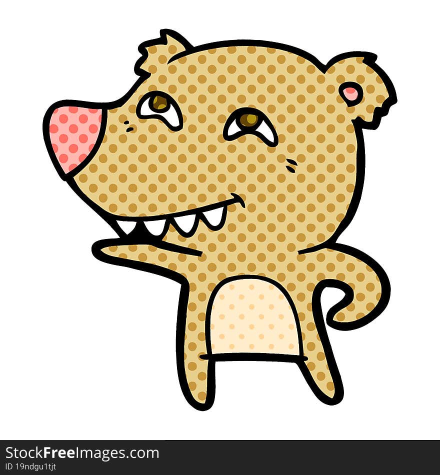 cartoon bear showing teeth. cartoon bear showing teeth