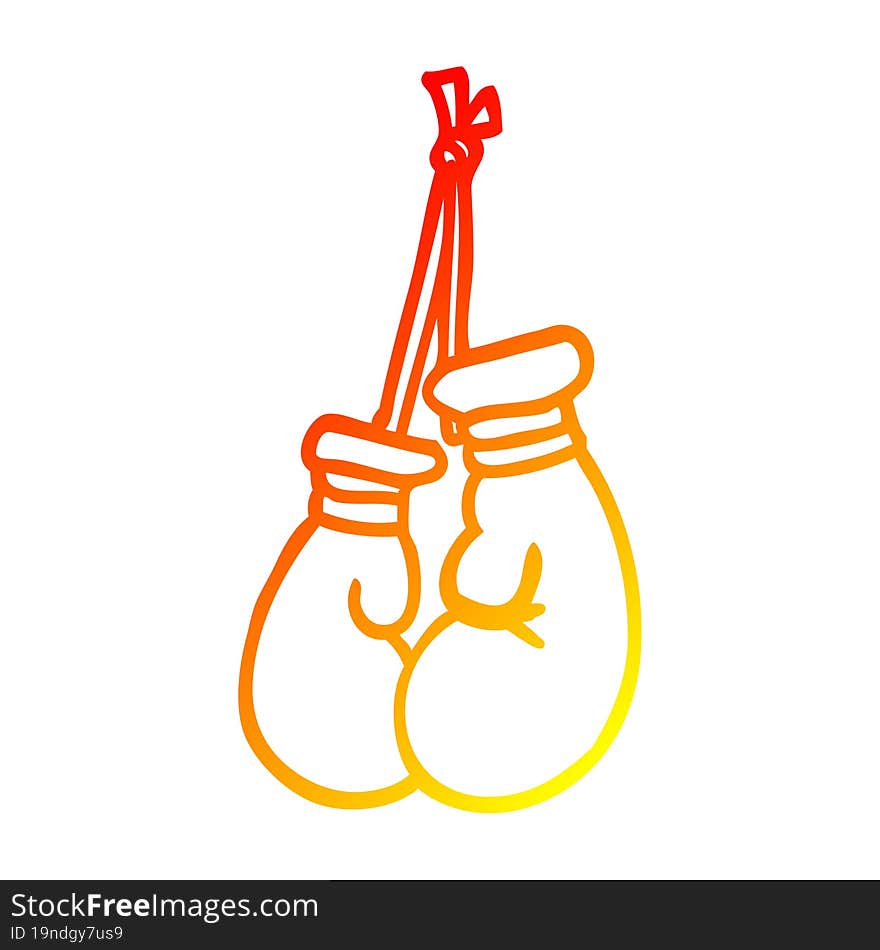 warm gradient line drawing of a cartoon boxing gloves