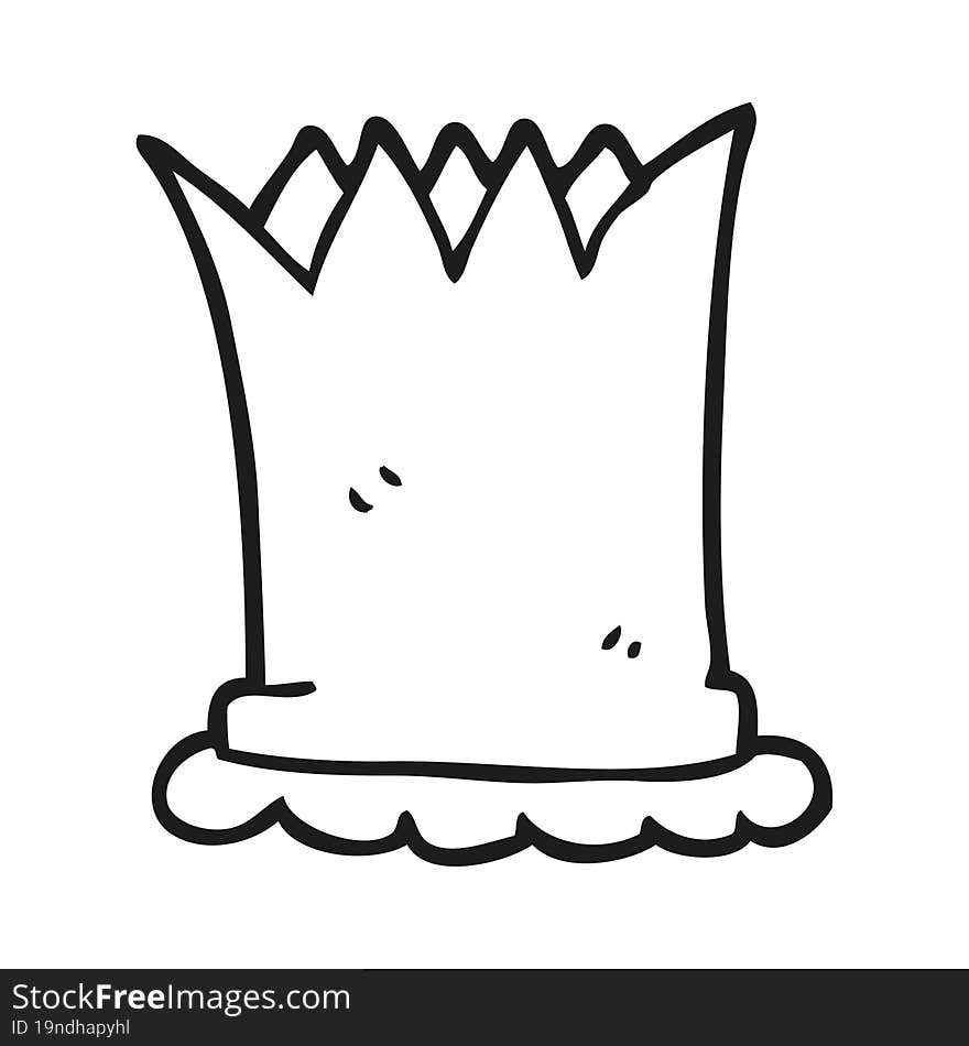 black and white cartoon crown