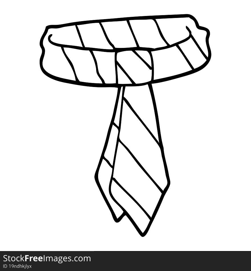 line drawing cartoon office tie