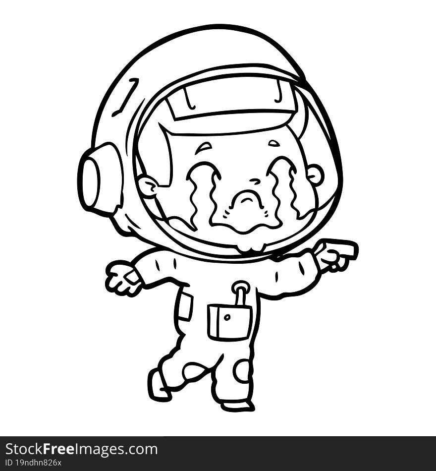 cartoon crying astronaut. cartoon crying astronaut