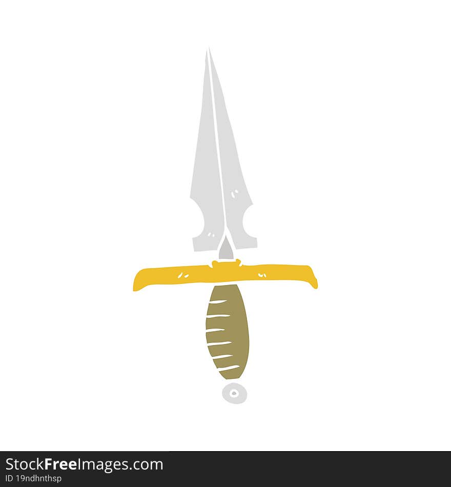 flat color illustration of a cartoon dagger