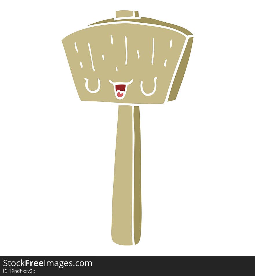 Flat Color Style Cartoon Mallet