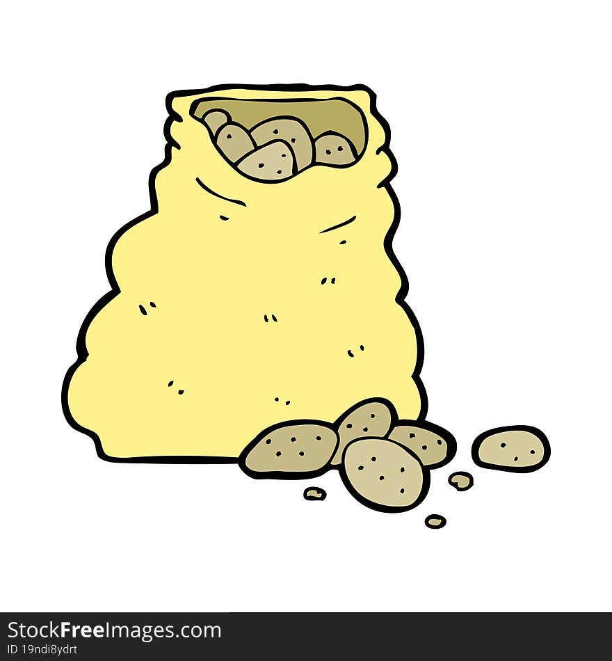 cartoon sack of potatoes