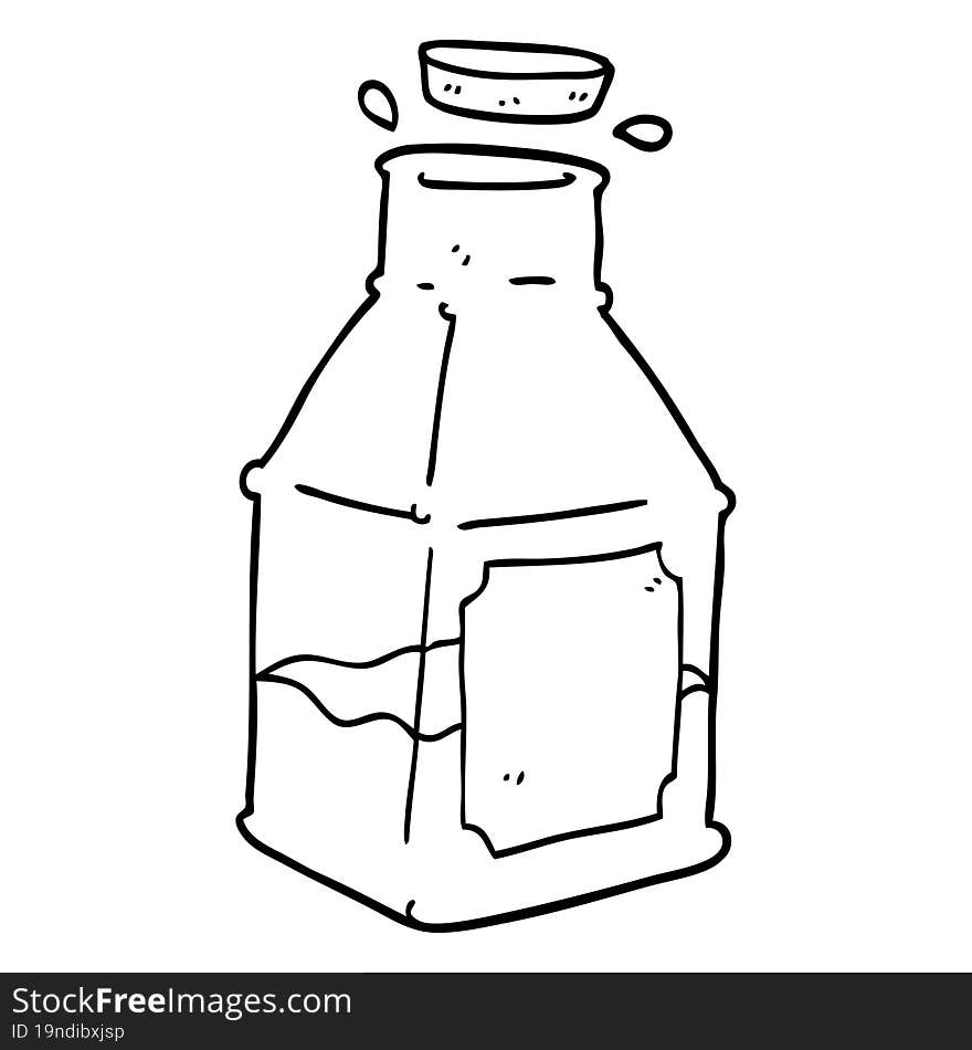 line drawing cartoon drink in decanter