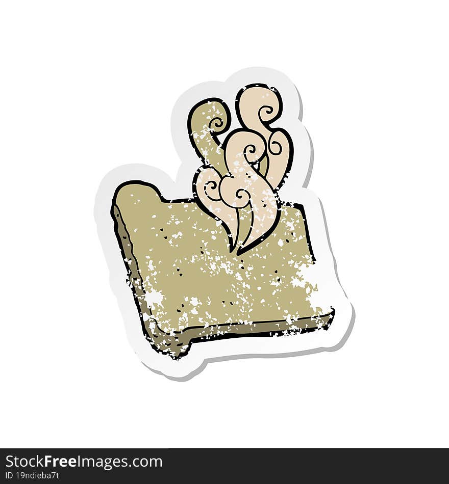 Retro Distressed Sticker Of A Cartoon Hot Toast