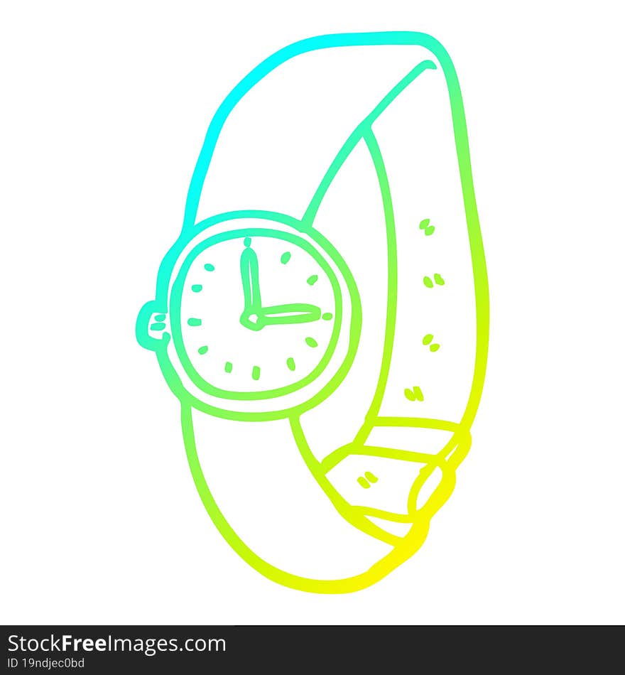 Cold Gradient Line Drawing Cartoon Wrist Watch