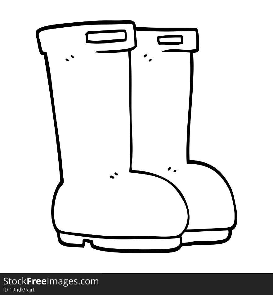 line drawing cartoon wellingtons