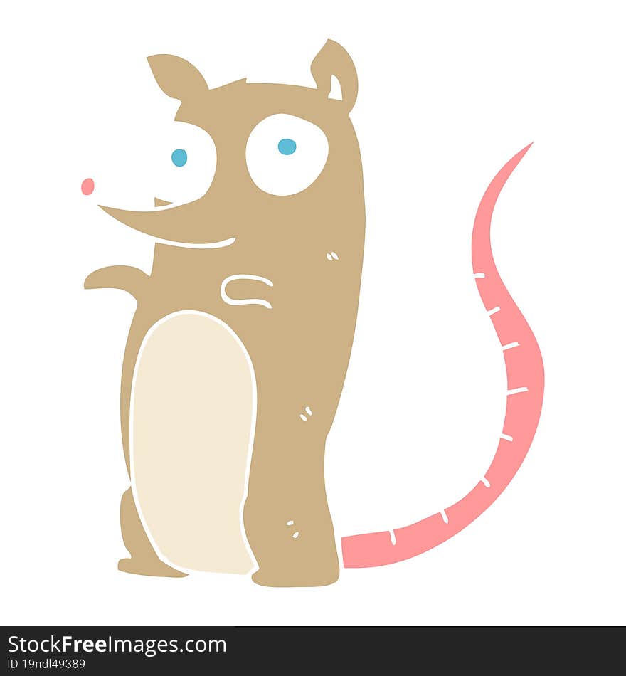 Flat Color Illustration Of A Cartoon Mouse