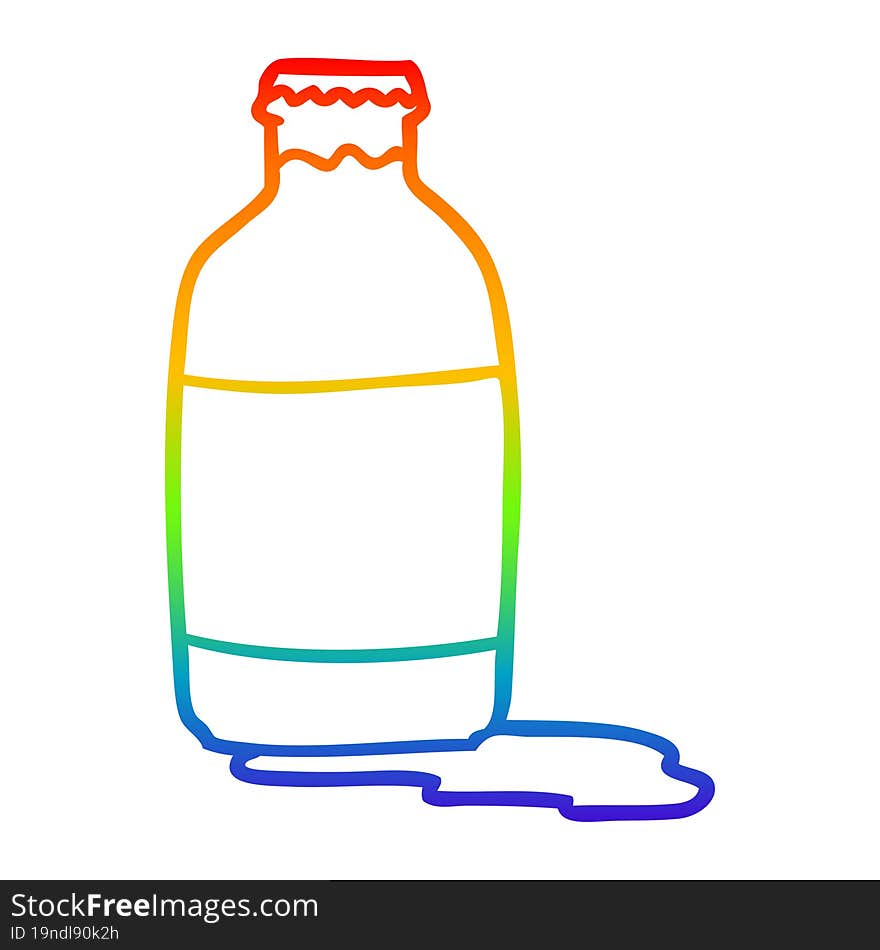 rainbow gradient line drawing pint of fresh milk