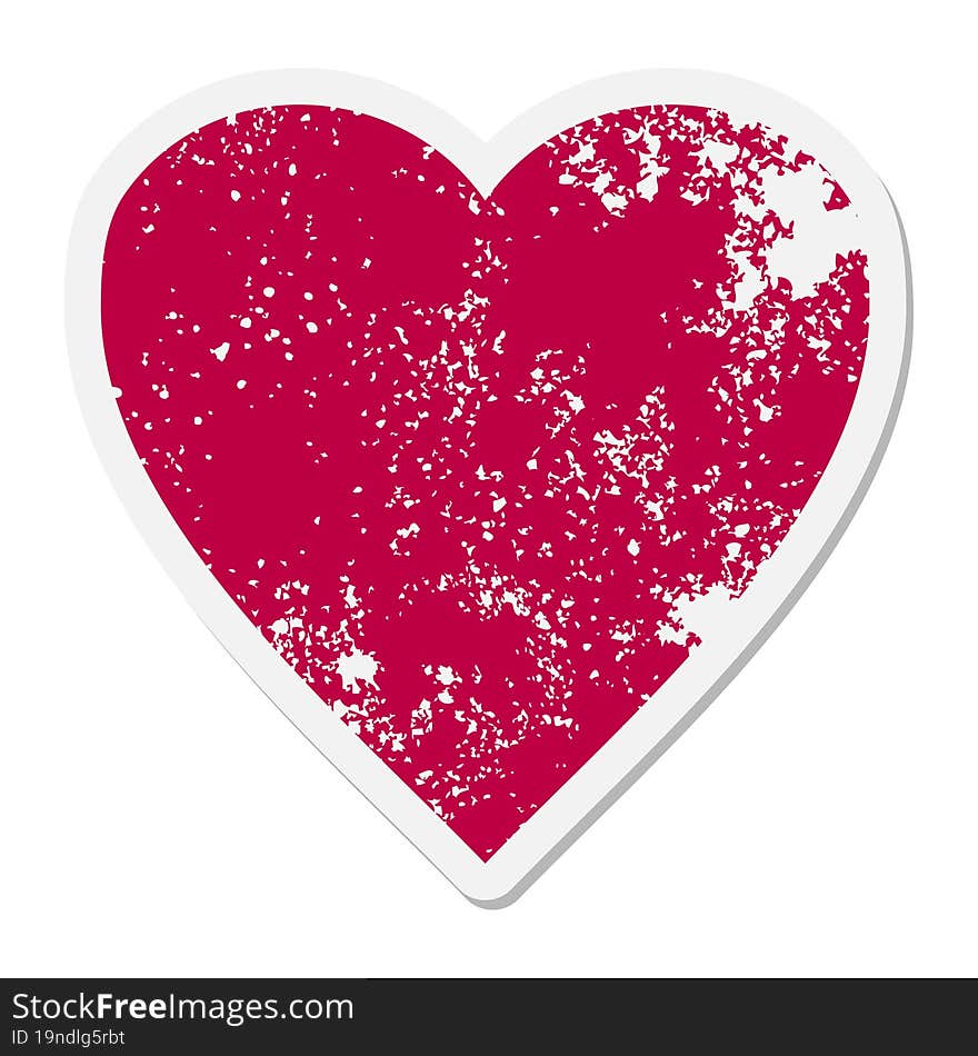 Heart Symbol Grunge Sticker