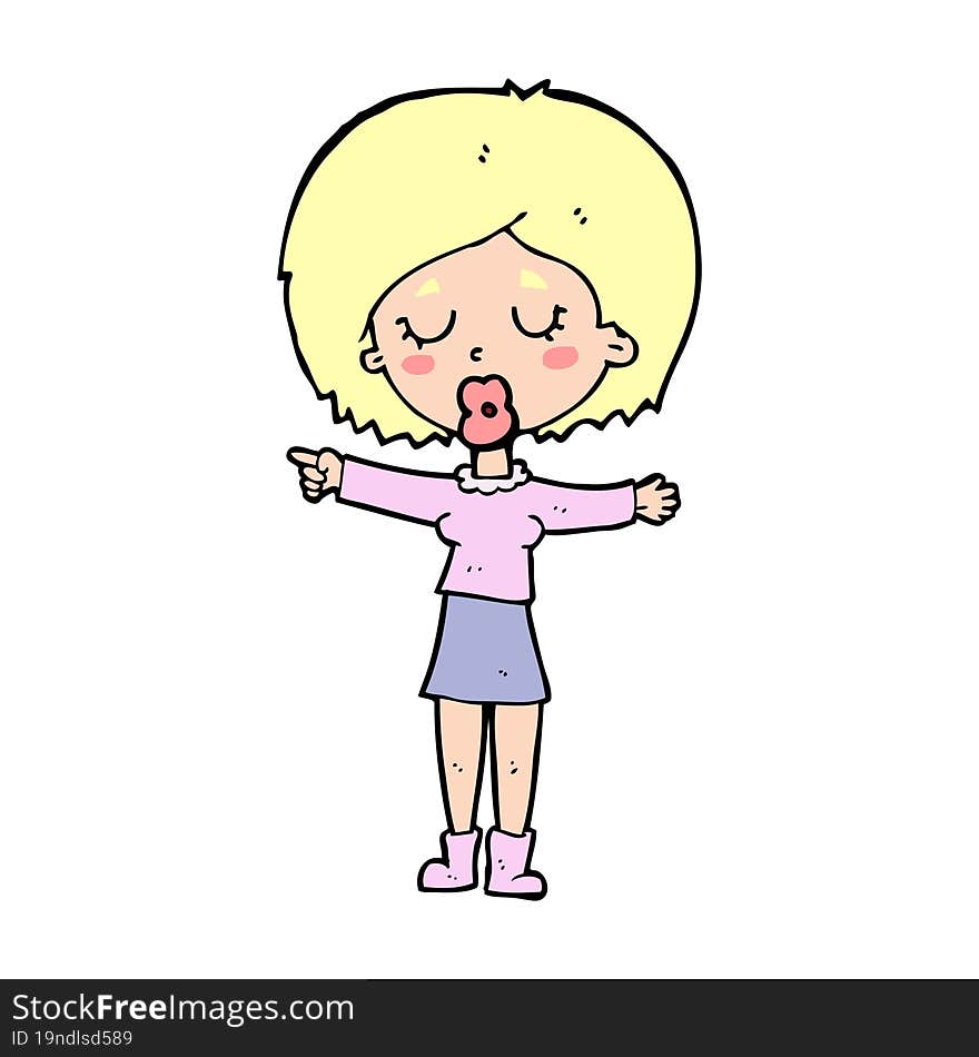 cartoon pointing woman