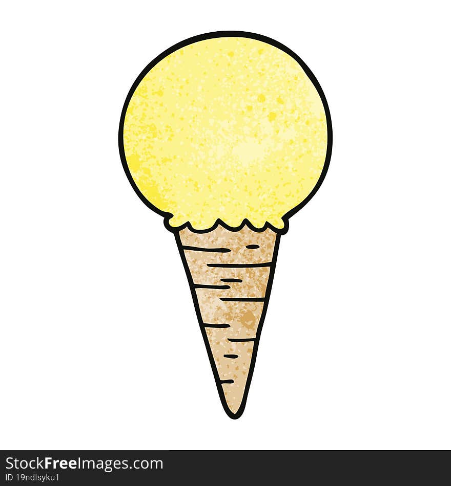 cartoon doodle ice cream cone