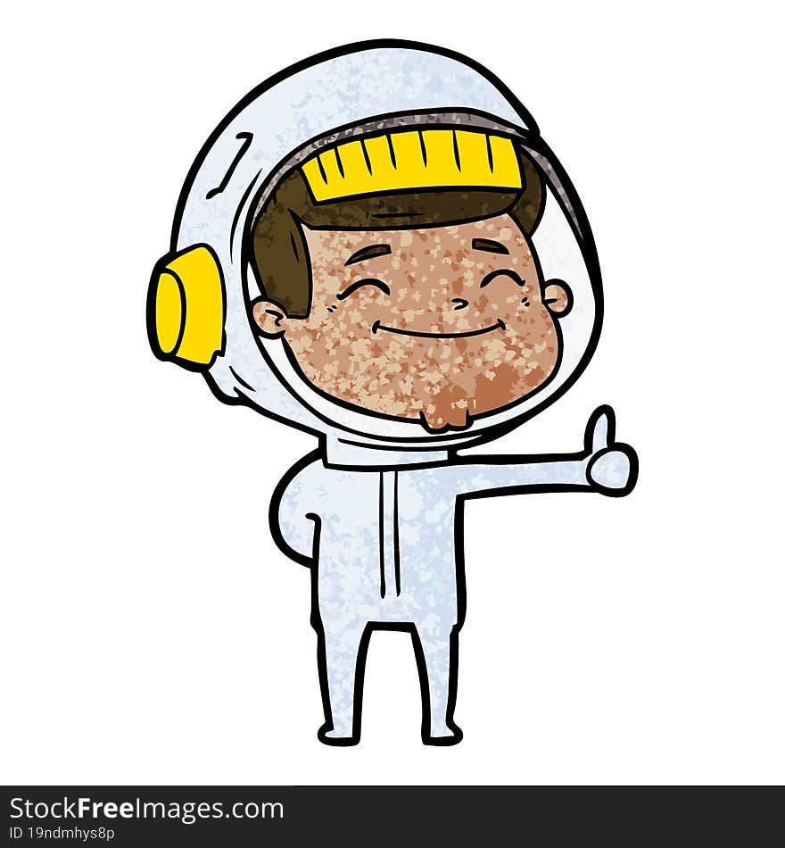 happy cartoon astronaut. happy cartoon astronaut