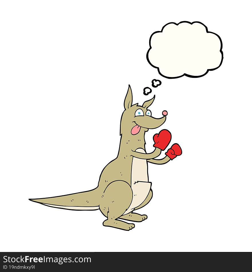 Thought Bubble Cartoon Boxing Kangaroo