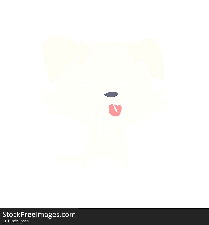 flat color style cartoon dog sticking out tongue