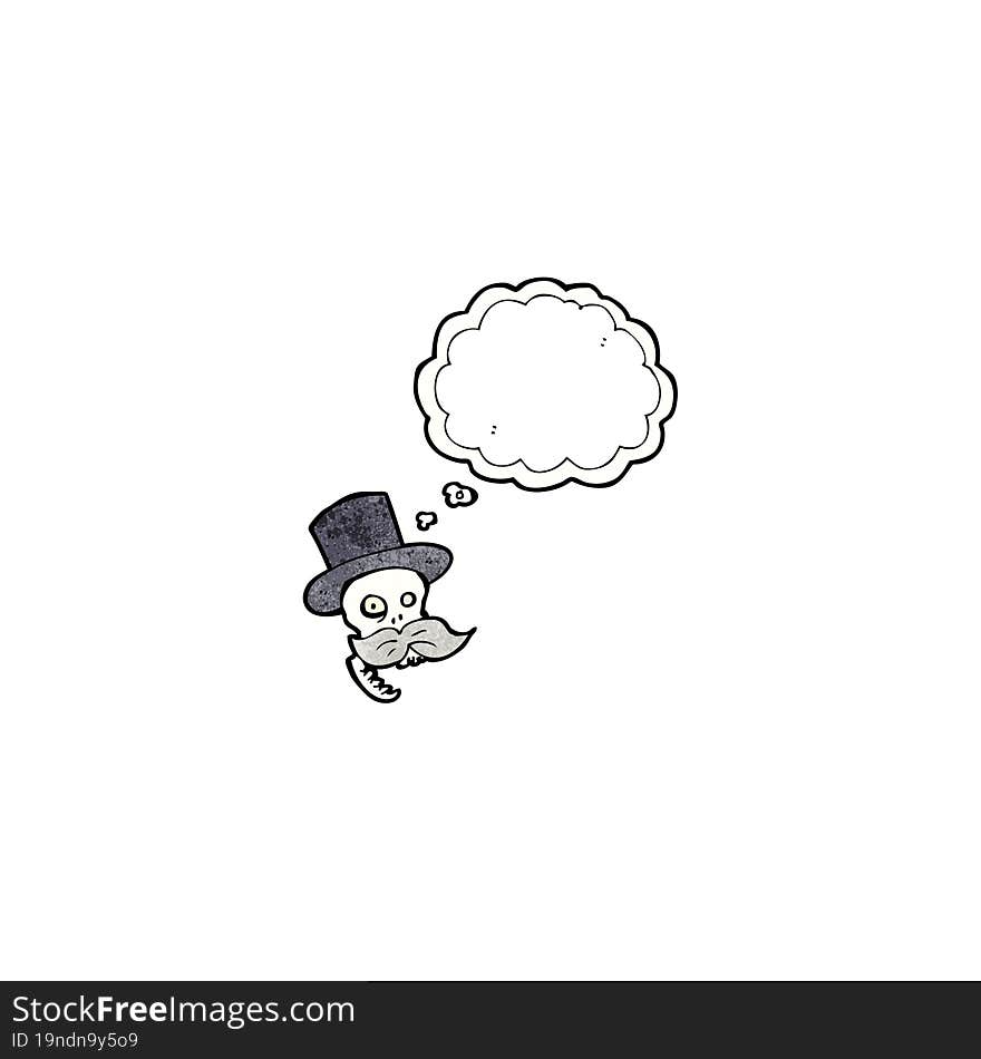 cartoon skull in top hat