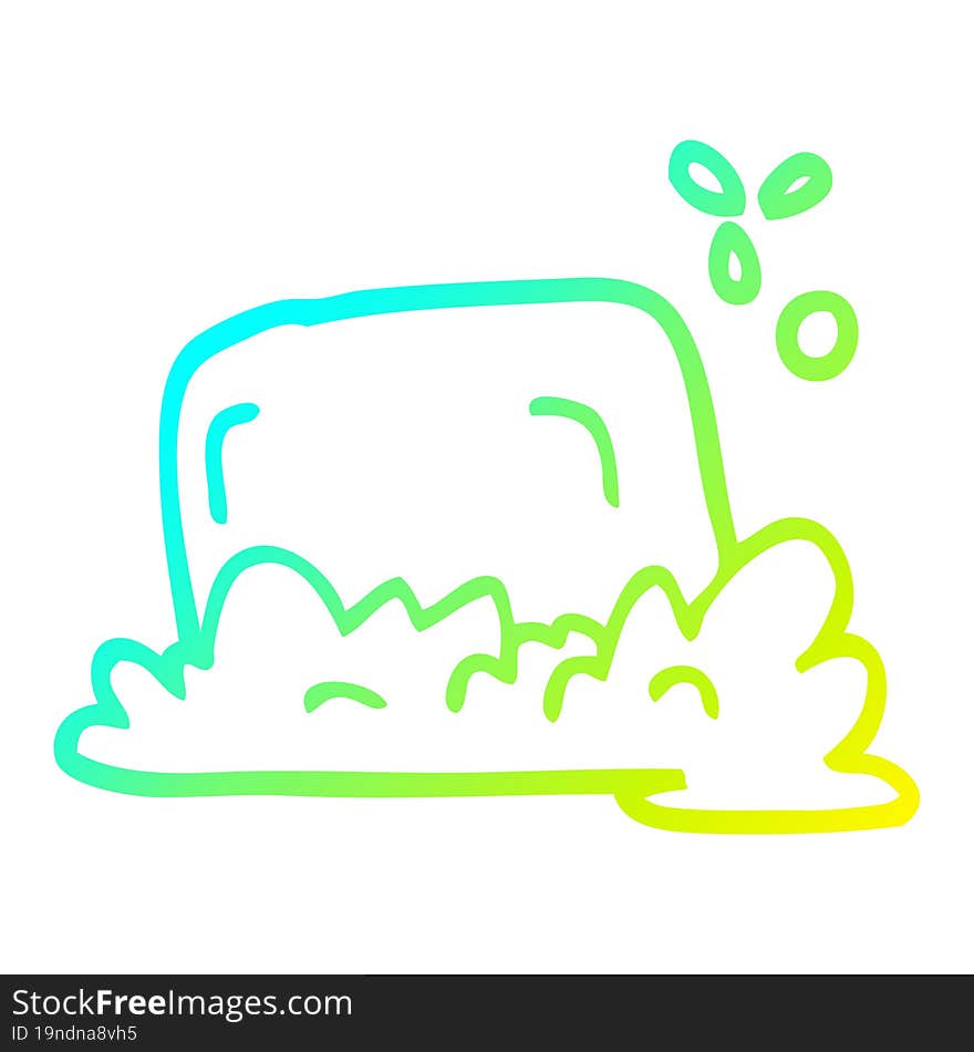 cold gradient line drawing cartoon bar of soap