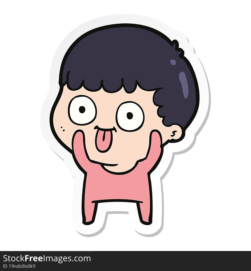 Sticker Of A Cartoon Man Staring