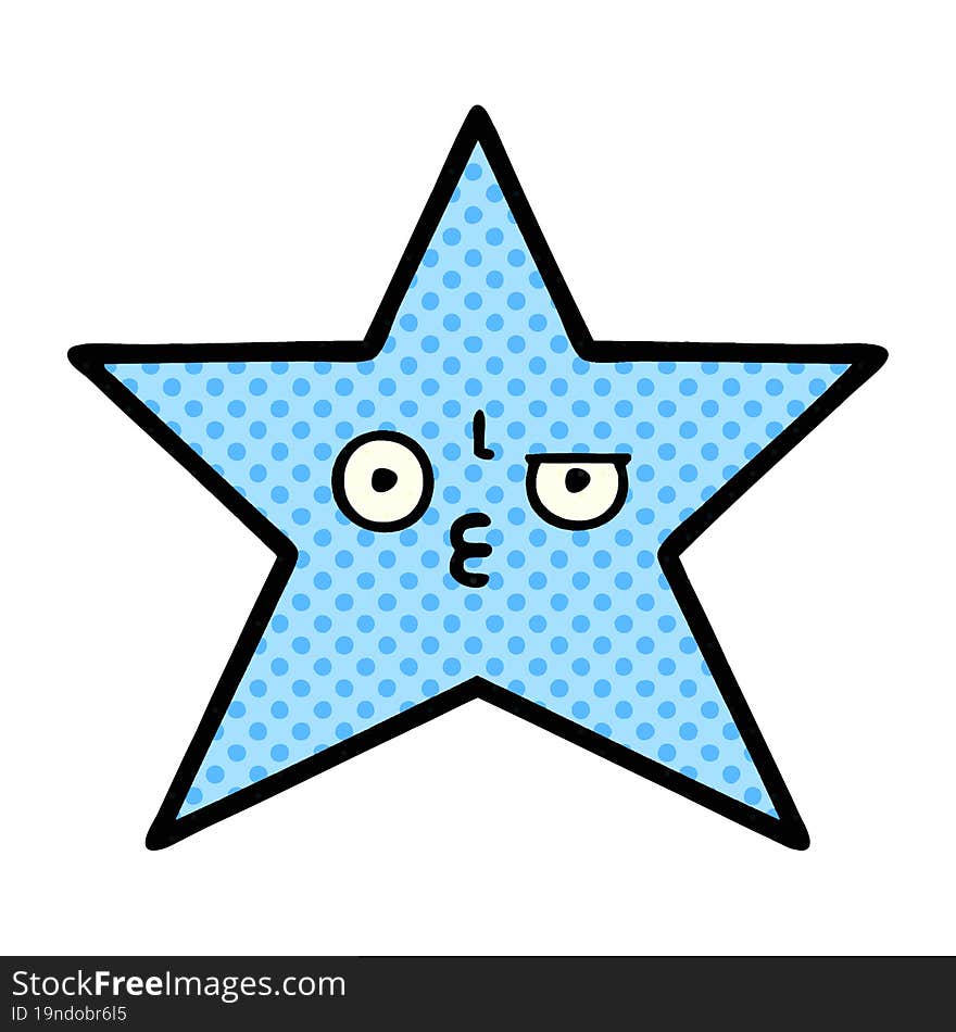 comic book style cartoon of a star fish